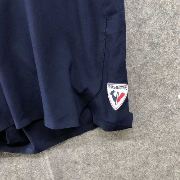 Rossignol Running Shorts Womens Large L Navy Blue Zip Pocket Active Training - Picture 4 of 12